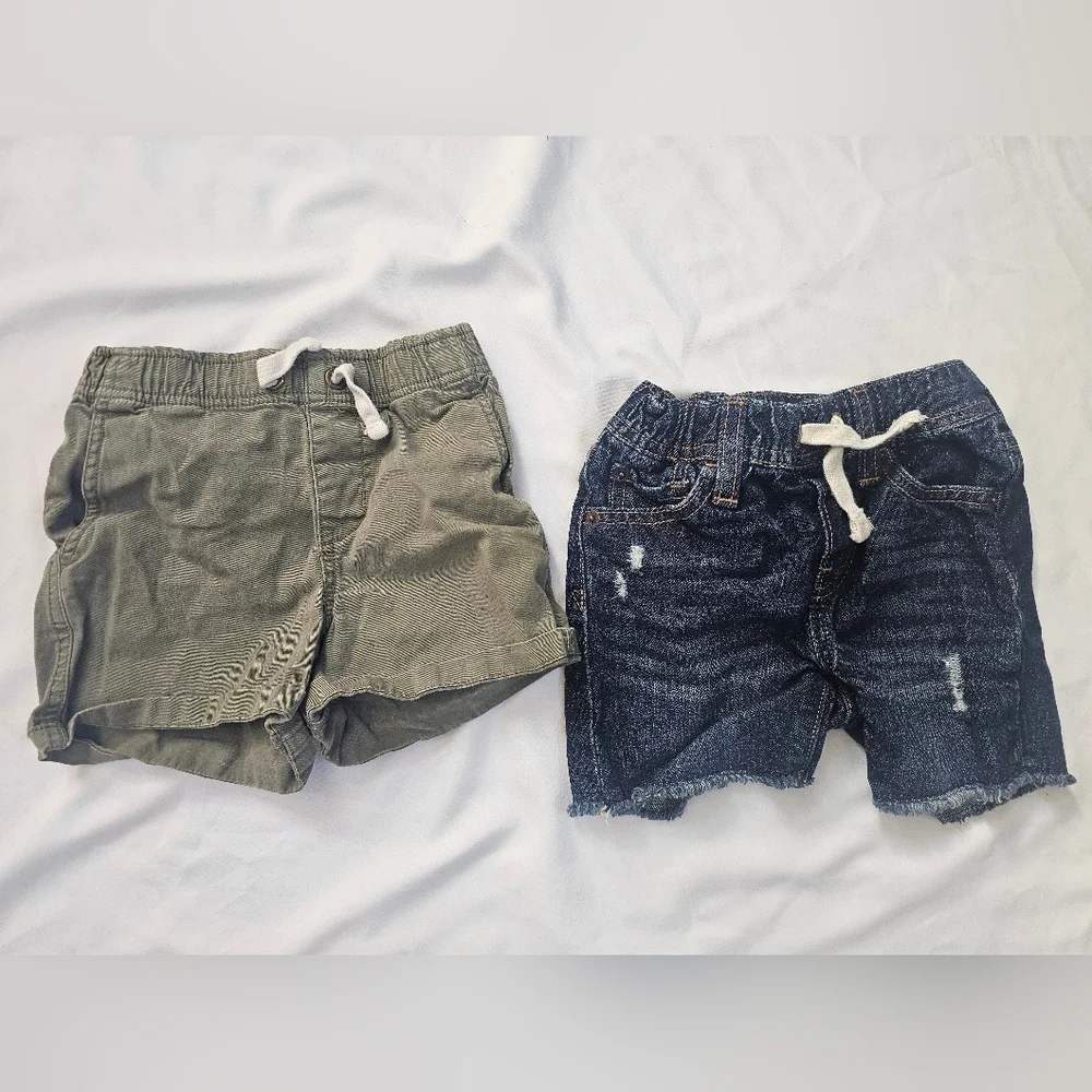 Set Of Toddler Shorts- Gap Denim And Primary Green- 18-24 Month